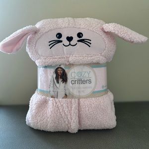 *Last one* Hooded Bunny Sherpa Robe (pink, character hood) OS